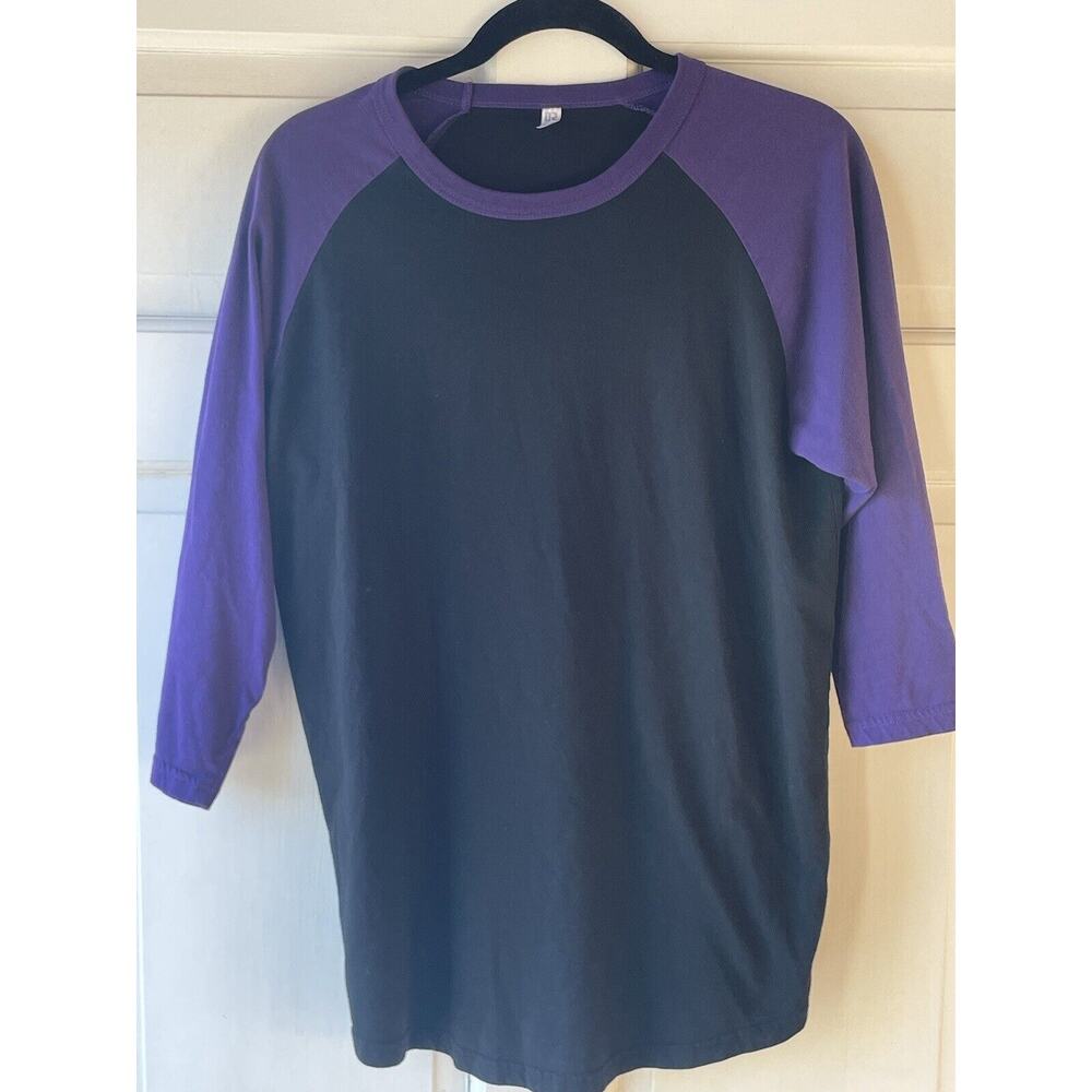 Vintage DR Dream 3/4 Sleeve Shirt Size Large Purple And Black